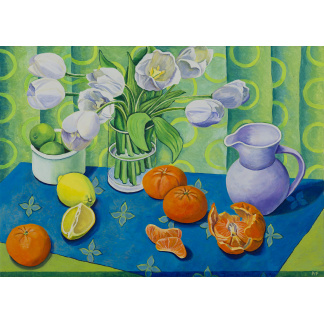 White Tulips and Oranges